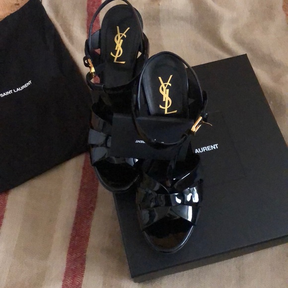 SAINT LAURENT Tribute T-Strap Platform Sandal - Picture 2 of 6